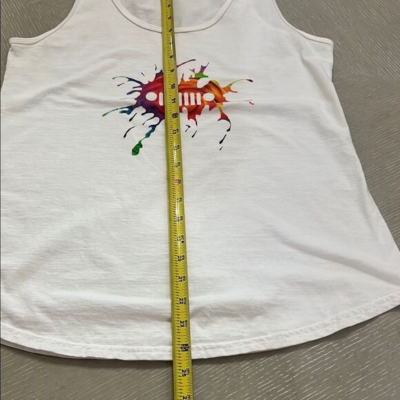Jeep Splash White Tank Top with Colorful Graphic - Picture 4 of 5